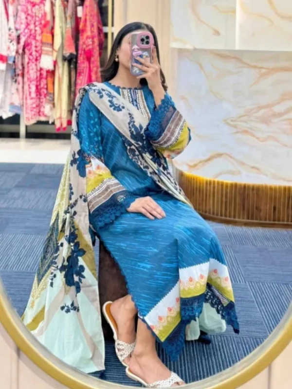 Ocean Blue-Digital Printed 3 piece set