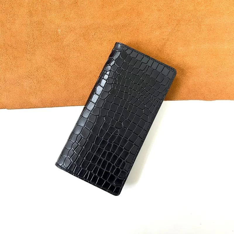 Men's long leather wallet