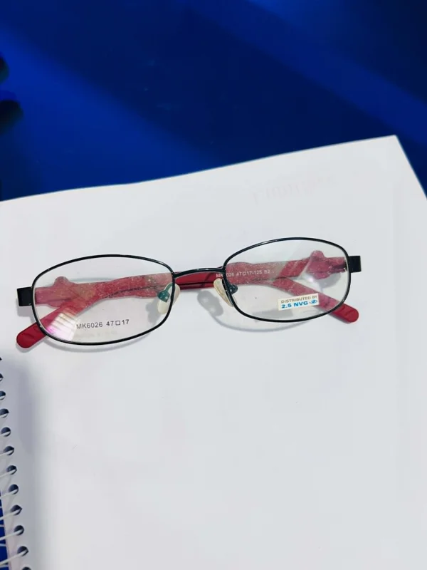 Premium Custom Rectangle Metal Eyeglass Frame | Black & Red Optical Glasses for Men & Women