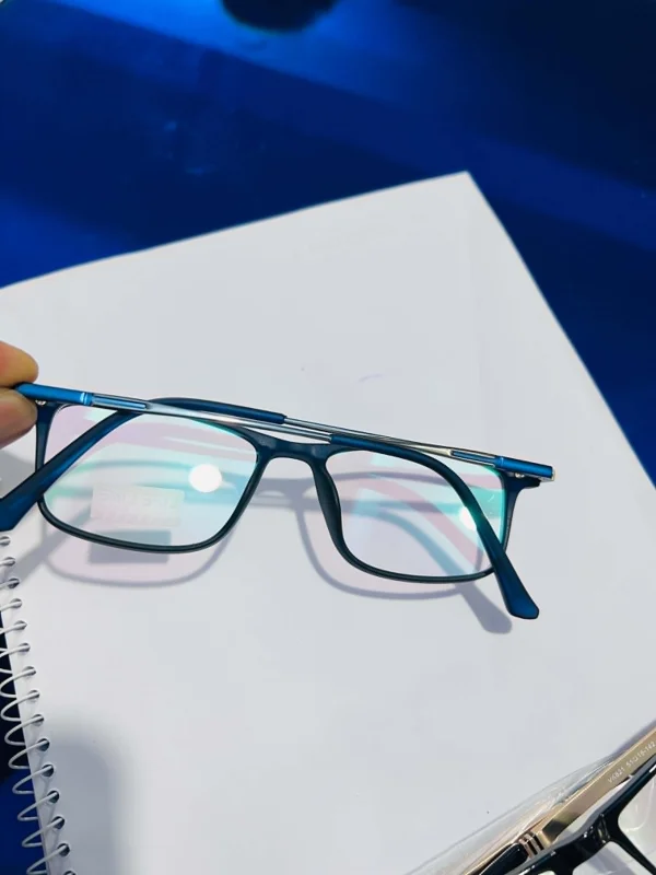 Custom Premium Blue & Black Rectangular Eyeglass Frame | Lightweight Optical Glasses for Men & Women