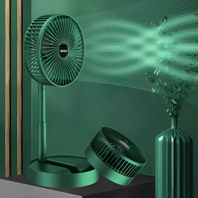 Telescopic folding table fan