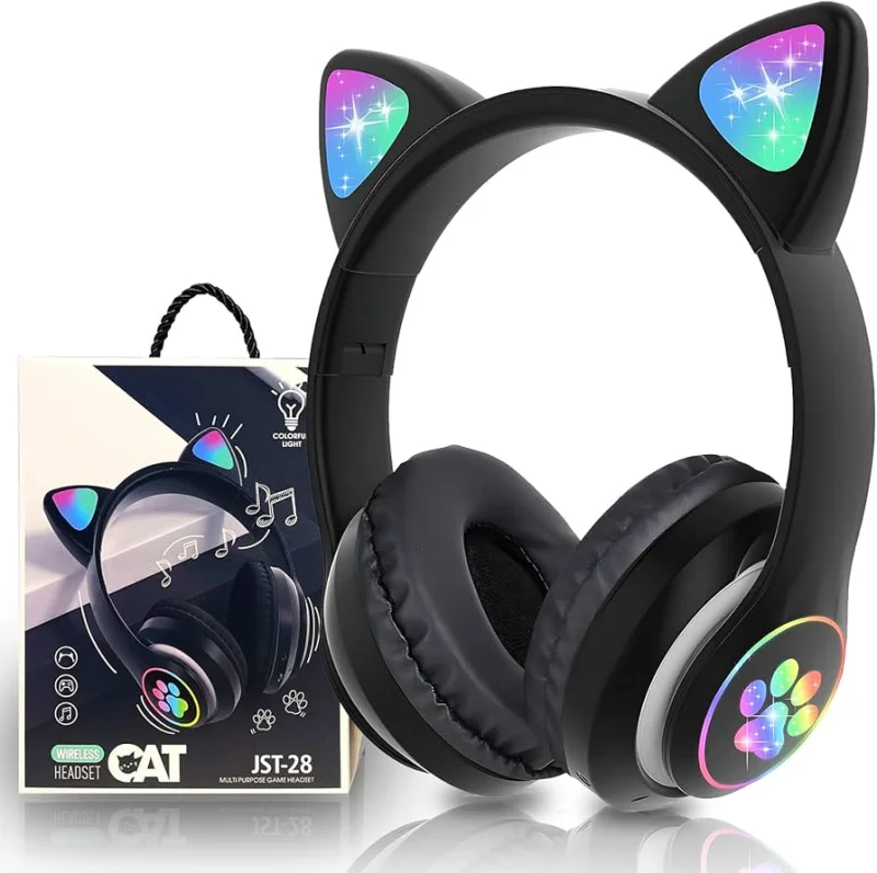 STN28 LED Cat Ear Headset Noise Cancelling Headphones