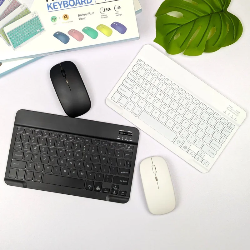 Bluetooth suitable for tablets, high aesthetic value, ultra-thin wireless silent office charging keyboard and mouse set