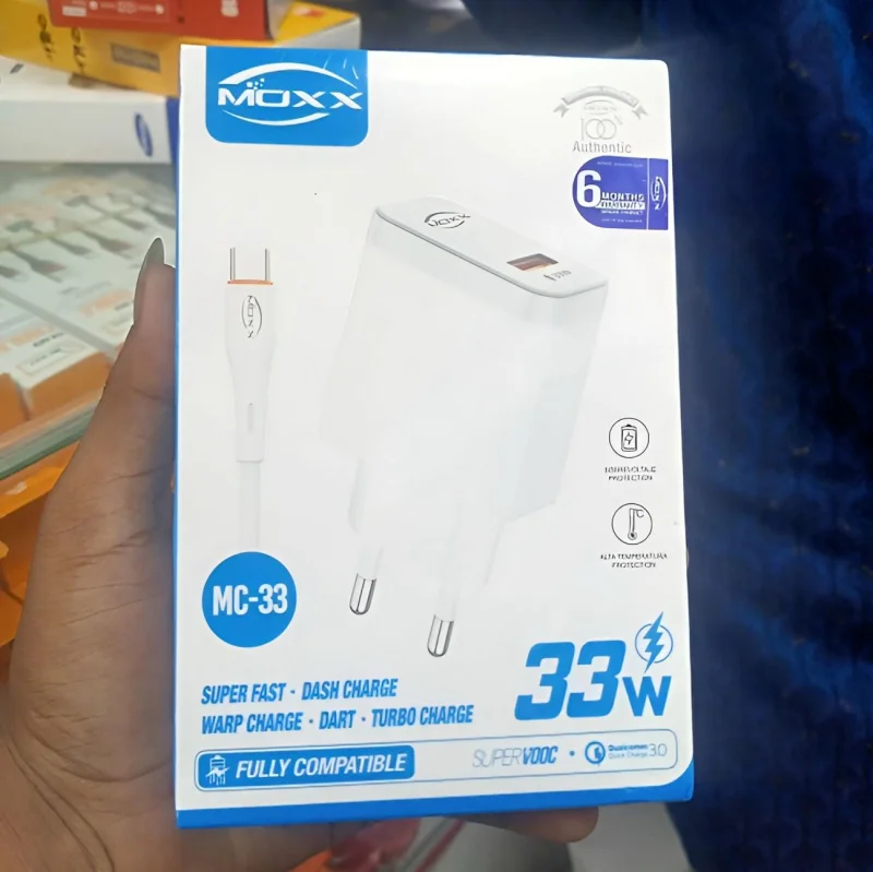 MOXX Smart Charge 33W Fast Charger Withc USB to Micro
