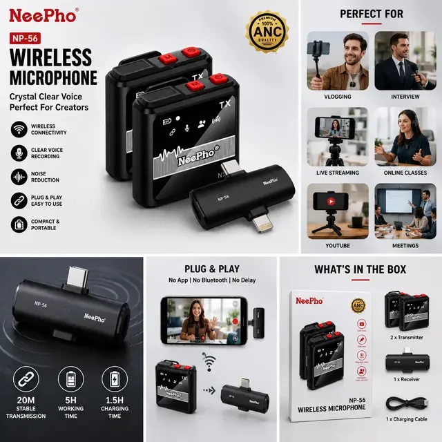 NeePho NP-56 Wireless Microphone 🎤✨